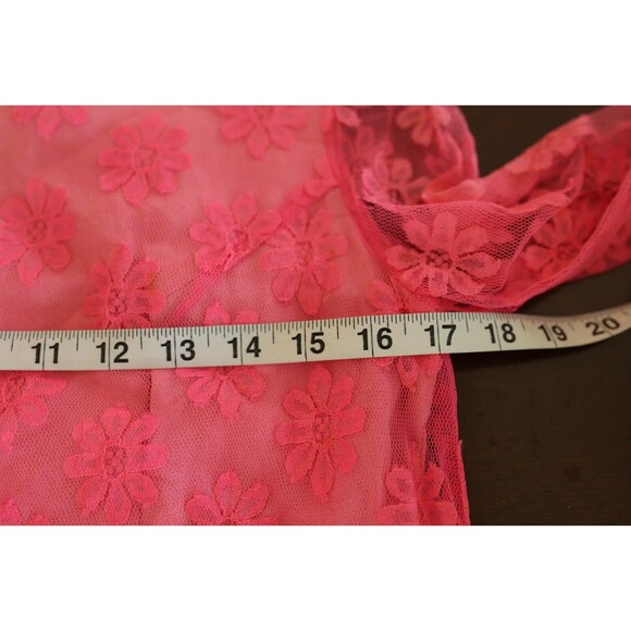 Vintage 60s Joseph Magnin Retro GoGo Flower Power Lace Pink Mod Dress - Picture 2 of 16